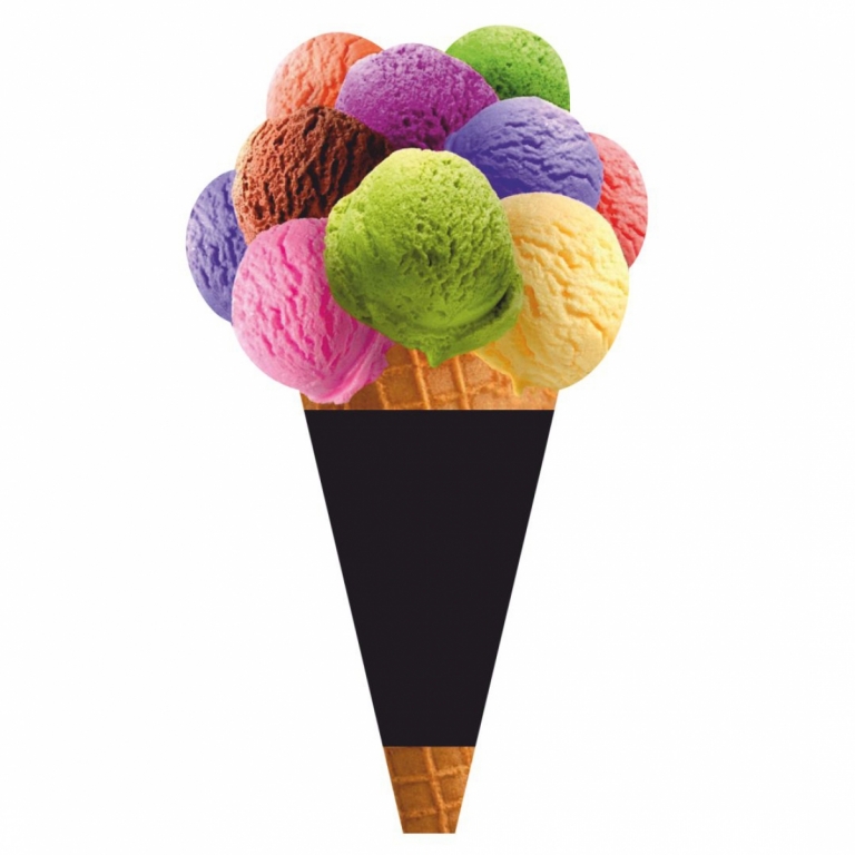 Figurina in forma de inghetata, 600x340mm, cu suprafata de scris cu creta sau marker